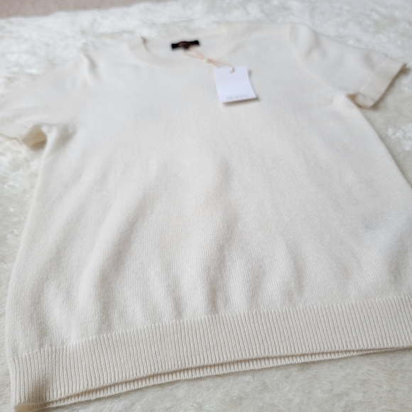 NWT Quince 100% Mongolian Cashmere Cloud Cocoon Tee, Ivory, S ☁️ - Picture 5 of 12